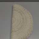 SHACOS Boho Round Placemats Set of 8 Braided Border Round Place Mats 15 inch Washable Dining Table Mats for Home Wedding Holiday Party (Ivory Bordered, 8)