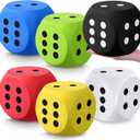 Shappy 6 Inches Foam Dice Fun Filled Large Educational Toy Kawaii Giant Dice Decorative Eva Foam Jumbo Cube Big Square Building Blocks for Game Nights Learning Sessions (Multicolor,6 Pcs)