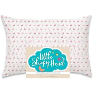 Little Sleepy Head Toddler Pillowcase, 100% Cotton & Hypoallergenic Pillow Case for Toddler Pillow, Snug Fit Envelope Pillowcase, 13x18 Pillowcase, Pilllow Sold Separately (Flamingo Flock)