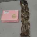 Chicmoi Chocolate Brown Ponytail Extainson with Blonde Highlight 32 Inch Flexible Wrap Around Ponytail Hair Extension Long Wavy Pony Tails hair Extension Synthetic Hairpieces For Women and Girls