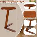Leinuosen C Shaped Round End Table Solid Wood Handmade Side Table for Couch, Sofa, Living Room, Coffee and Eating Snack Tray(C Shaped,13.7 x16.5 x 21.7 Inch)