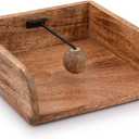 Rustic Farmhouse Wood Napkin Holder, Napkin Holder for kitchen Tables, Counter tops, Indoor and outdoor, Picnic, Restaurants, Cafe, Vintage Home decor (8" X 8" X 2.8")