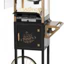 Nostalgia Popcorn Maker Machine - Professional Cart With 8 Oz Kettle Makes Up to 32 Cups - Vintage Popcorn Machine Movie Theater Style - Black