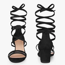 Perphy Open Toe Color Block Heel Tie up Sandals for Women. SIZE (9)