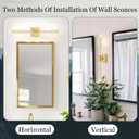 Brushed LED Wall Sconces LED Warm Light Interior Glam Crystal Wall Light Hardwired Gold, 1 pack
