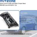 MITZONE Cylinder Head Valve Cover Compatible with 2007-2016 Mini Cooper Base R55-R61 non-S N16/N12 1.6L Replace 11127646554