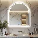34"x30" Arched LED Bathroom Vanity Mirror with lights, Frameless Mirror