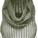 Milumia Women's Hollow Out Hoodie Vest Draped Front Sleeveless Knitted Hooded Tops Party Rave Outfits Green Small