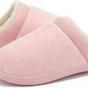 NewDenBer Women's Cozy Memory Foam Slippers Soft Fleece Lined Slip on Indoor Outdoor House Shoes (5-5.5, 5. Pink)