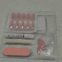 BTArtbox Press On Nails Almond - Soft Gel Press on Nails Pink Chrome Nails, Light Weight & Fit Perfectly, Natural Fake Nail with Nail Glue, Medium Glue On Nails in 15 Sizes - 30 Nail Kit, Lotus Glazed