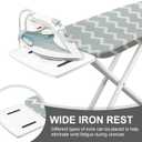 Ironing Board,Foldable Ironing Board Adjustable Height Compact Iron Board Thick Steel Tube Iron Board with Holder,Replacing Cloth Cover and Mini Handheld Gloves,Gift for Women(Blue Waves)