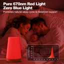 Upgraded Red Night Light for Sleep, 670nm Red Light Lamp with White Light 3000K-6500K, Timer & Stepless Dimming, Remote/Touch Control, 360 Bedroom Lighting, Portable & Hangable
