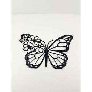 Butterfly Decoration Wall Art Boho Home Decor Hanging Appearance Metal Flower for Bedroom Living Room Wall, Black(Medium)
