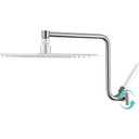 Metal Shower Head Extension Arm, YDmeet 12" Brass Adjustable Extender, Standard 1/2", Raise or Lower Rain and Fixed Shower Head, Adjustment of Height/Angle Extension Arm Attachment, Brushed Nickel