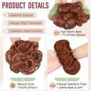 2 PCS Messy Bun Hair Piece Wavy Curly Hair Bun Scrunchies Extensions Synthetic Chignon Thick Updo Hairpieces for Women Girls(Copper Red)