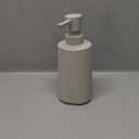 Small Soap Dispenser for Bathroom and Kitchen, Modern Farmhouse Striped Style Plastic Hand Soap Dish Soap Dispenser with Pump Matte Beige