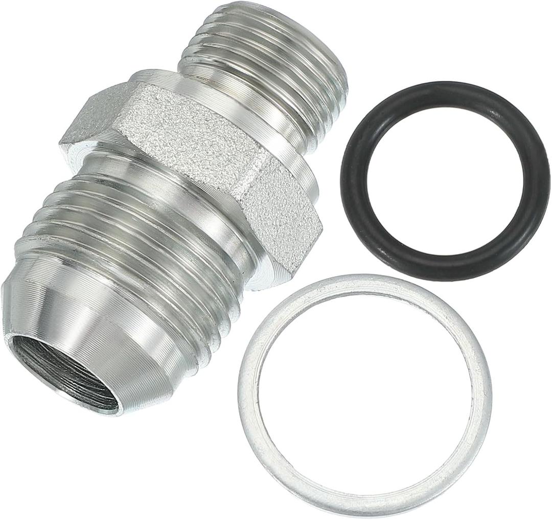 PATIKIL Hex Reducing Nipple Connectors Pipe Adapter 7/8" Male 37 Flare JIC x 3/8" g Male, Pipe Fitting Reducer Nipple Adapter Plated Steel Hydraulic Fitting