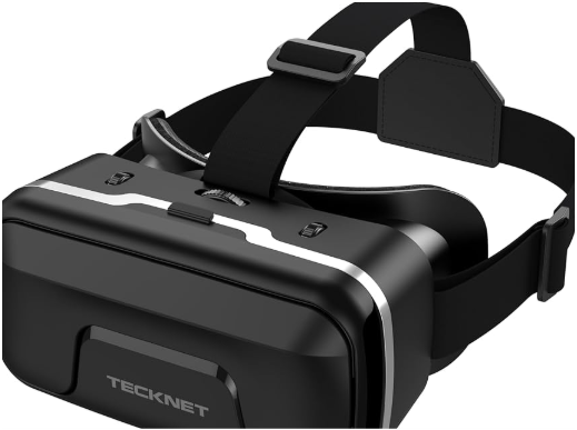 TECKNET VR Headset for Phone, Virtual Reality Headsets with HD 110°FOV Anti Blue Light Lenses & Adjustable Gears, 3D VR Headset for Kids Compatible iPhone Samsung Android 4.77.2" Black