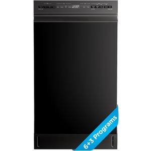 Midea 18 Inch Built-in Dishwasher, Slim Space-Saving Design with Stainless Steel Tub, 8 Place Settings & 6 Wash Cycles, Energy Star Certified Dishwasher with Heated Dry & High-Temp Wash, Black