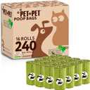 Pet N Pet Poop Bags For Dogs, 240 Counts Plant Based Dog Poop Bags Rolls, Thick Doggie Poo Bag, 100% Leak-Proof, Easy to Use Pet Waste Bag