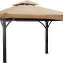 YOYOW 10x10 Canopy Replacement Gazebo Top Canopy Replacement Outdoor Shelter Top for Garden Patio Pavilion Sun Shade(Khaki)