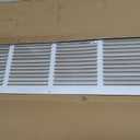 HVAC Premium 36'' x 12'' [Duct Opening] Flat Stamped Steel Return Air Grille - Sidewall and Ceiling - HVAC Vent Duct Cover - White [Outer Dimensions: 37.75''w X 13.75''h]