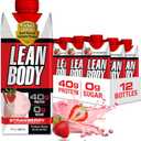 Labrada Lean Body Ready-to-Drink Strawberry Protein Shake, 40g Protein, Whey Blend, 0 Sugar, Gluten Free, 22 Vitamins & Minerals, 17 Ounce (Recyclable Carton & Lid - Pack of 12) LABRADA BBD: 09-11-26
