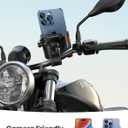 Lamicall Motorcycle Phone Mount Holder - [Camera Friendly] [1s Lock] Bike Phone Holder Handlebar Clamp, Bicycle Scooter Phone Clip, for iPhone Air, 17, 16, 15 Pro Max, Galaxy, 4.7-7" Phones, Orange