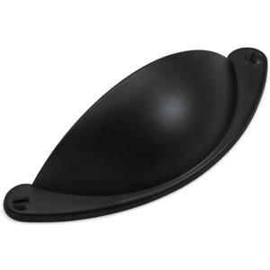 HESTIA HARDWARE 10 Pack | 2 1/2 Inch Drawer Pulls Black Kitchen Cabinet Handles and Dresser Drawer Pulls | Bathroom Matte Black Cabinet Pull | Black Cabinet Hardware Cup Pulls for Drawers (Z7.10.D)