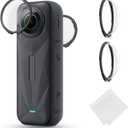 K&F CONCEPT Premium Lens Guards Compatible with Insta360 X5, High Transparency Tempered Optical Glass Lens Protector Cover, Multi-Coated Anti-Scratch Cap Replacement Kit for Insta 360 x5 Accessories