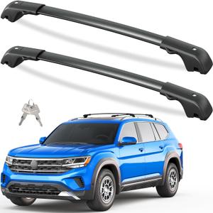 Tuyoung 300lbs Roof Rack Cross Bars Compatible with Volkswagen VW Atlas 2017-2026 with Raised Side Rails(Not For Atlas Cross Sport), Lockble Heavy Duty Anti-Theft Aluminum Roof Rails Crossbars Rooftop