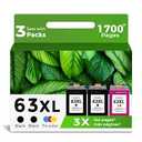 Ankink 63XL Ink Cartridges Replacement for HP 63 XL (2 Black 1 Color Combo 3-Pack) Fit for HP63 3830 4650 4652 4655 5200 5252 5255 5258 4520 4512 1112 2132 3630 3632 3631 2130 4510 4654 Printers