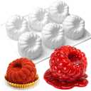 Juome 3D Raspberry Silicone Molds for Mousse Cake - 6 Cavity Fruit Pudding Raspberry Mold for Baking Pastry, Ice Cream, Cake Decoration Mould Supplies