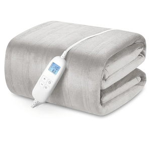 Electric Heated Blanket Queen Size with 6 Levels & 8h Auto Off, Ultra Soft Flannel Full Body Heating Blanket, Machine Washable, Warm Gray, 84" x 90"