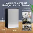 Igloo 3.2 Cu.Ft. Mini Fridge with Freezer - Single Door Compact Refrigerator with Glass Shelves for Homes, Dorms & Offices- Keep Snacks, Drinks & Frozen Foods Cool with Temperature Control Mini Fridge