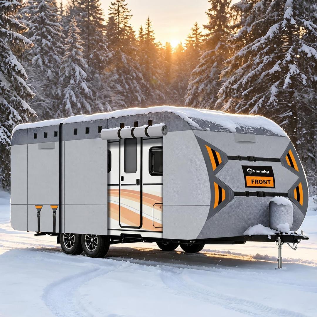 Travel Trailer RV Cover 30-33 FT, 9 Layers Heavy Duty Camper Cover