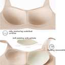 Seamless Bralette for Women Comfort No Show Square Neck Stretch Wireless Bra with Removeable Padding (Medium, Beige)