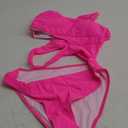 Lilosy Sexy Knotted Ruched High Cut Leg One Piece Swimsuit M