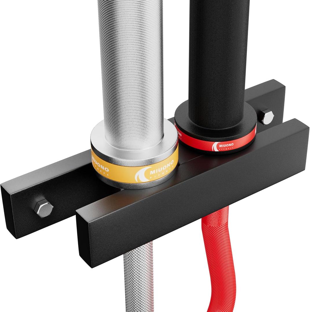 Barbell Holder, Wall Mount Barbell Storage Hanger for Vertical Barbell Wall Rack, Garage Gym Olympic Bar Holder, Fits Under 40 mm Bar in Size