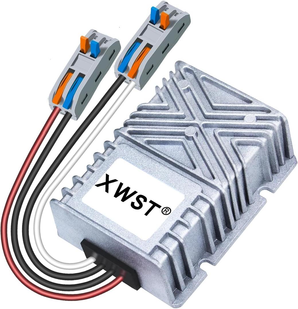 DC DC Converter Reducer 20-90v 24v 36v 48v 60v 72v to 12v DC Converter Step Down Buck 25A 12v dc Voltage Regulator for Golf Cart Car Device (XW-2090-12-25A-T)
