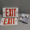 TANLUX Red Exit Sign with Emergency Lights, LED Emergency Exit Light with Battery Backup, UL Listed, AC 120/277V, Commercial Emergency Lights Combo for Business - 1 Pack (White Housing+Red Letter)