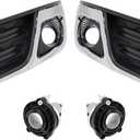 telfair Front Driving Fog Lights & Bezels Set Compatible with 2013-2017 Traverse - Chrome & Black ABS Housing, Polycarbonate Lens OE#‎GM1038148,GM1039148-4pcs (2013 2014 2015 2016 2017)
