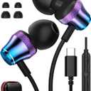 USB-C Headphone for iPad A16 11 10, Type-C Wired Earbuds for Samsung A17 S25 FE S26 Ultra S24 S23 Pixel 10a 9 9a, Noise-Canceling HiFi Stereo Earphone in-Ear Headset for iPhone 17 Pro Max 16e 16 15 17e (Purple Blue)