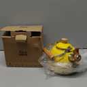 ROCKURWOK Tea Kettle, Tea Pot with Cool Touch Ergonomic Handle, Teapot Food Grade Stainless Steel, Tea Kettle Stovetop, Kettle Teapot, Whistling Tea Kettle, Small Tea Kettles, 1.6 Quart (Yellow)