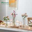 Hewory Glass Cylinder Vases for Centerpieces: 7+6" Tall 12Pcs Clear Small Bud Vases for Flowers Wedding Party Table Decoration - Skinny Hurricane Candle Holders for Floating Candles