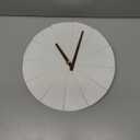 Staircase Modern Wall Clock - Unique 10.5 in. Frameless Concrete Design - Contemporary, Minimalist Decor; No Numbers - Silent Battery Operated Clocks with Decorative Wooden Hands; White