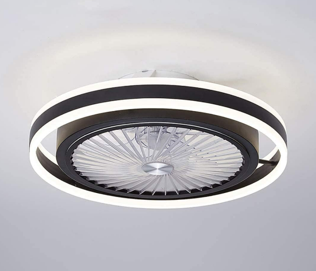Ceiling Fans with Lights and Remote Control 62W Modern LED Dimmable Fan Ceiling Light Chandelier Bedroom Quiet Timer 3 Speeds Invisible Fan Light Ceiling Smart Living Room Ventilator Lamp Black