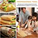 Upgraded Bamboo Wooden Tortilla Press, 10 Inch Square Tortilla Maker with 60pcs Parchment Paper, Mexican Tortillera Presser Tortillas Pataconera Dough Press(COLOR:Wood Color)