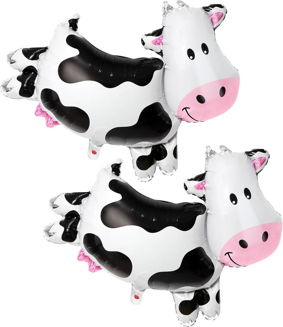 KatchOn, Cow Balloons for Holy Cow Birthday Party Decorations - 36 Inch, Pack of 2 | Cow Print Balloons for Birthday Party Decoration | Cow Print Christmas Decorations