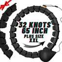 65inch 32 Knots Plus Size Quiet Weighted Hula, Smart Detachable Fitness Infinity Hoop, 2 in 1 Waist and Abdominal Weight Loss for Women, Workout Exercise Equipment Hoop